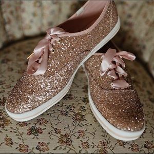 Kate Spade Rose Gold Glitter Keds
